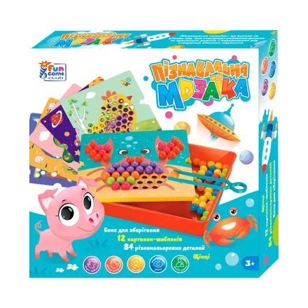 Дитяча гра Пізнавальна Мозаїка 4FUN Game Club зі щипцями