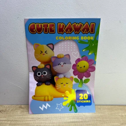 Дитяча книжка розмальовка 20 наліпок Cute Kawai Jumbi