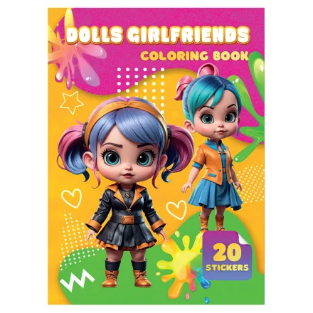 Дитяча книжка розмальовка 20 наліпок Dolls Girlfrends Jumbi