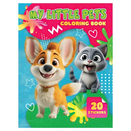 Дитяча книжка розмальовка 20 наліпок My Little Pets Jumbi