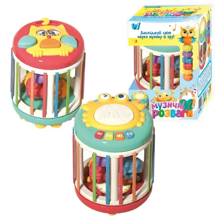 Дитяча музична гра з підсвічуванням брязкальця тріскачка Wtoys