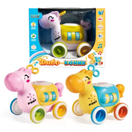 Дитяча музична іграшка WToys Диво-коник з підсвічуванням пальчикові ігри гумові елементи заводний ключик
