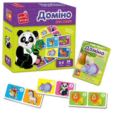 Дитяче доміно Зоопарк Vladi Toys 28 штук в коробці