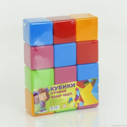 Дитячі кубики великі 12 штук M-TOYS в пакеті