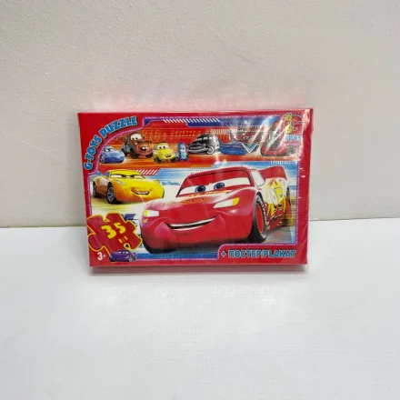 Дитячі пазли 35 елементів Тачки та постер G Toys в коробці
