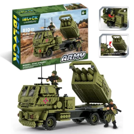 Детский конструктор IBLOCK Армия HIMARS 810 деталей в коробке