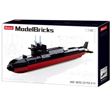Дитячий конструктор SLUBAN Model Bricks Підводний човен 227 деталей