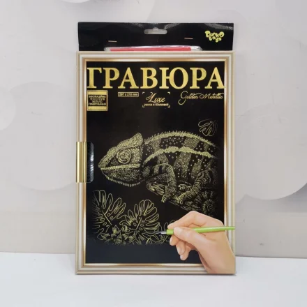 Дитячий набір Гравюра А4 Хамелеон з рамкою