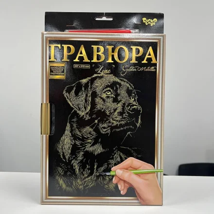 Дитячий набір Гравюра А4 Собака з рамкою Danko Toys