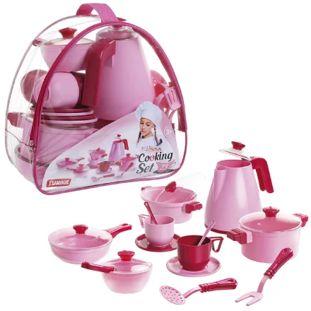 Дитячий набір посуду Cooking Set 23 предмети рожевий Юніка