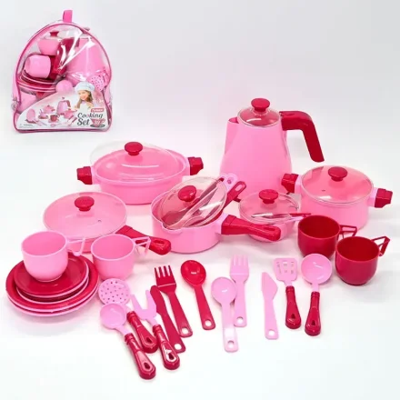 Дитячий набір посуду Cooking Set 39 предметів рожевий Юніка
