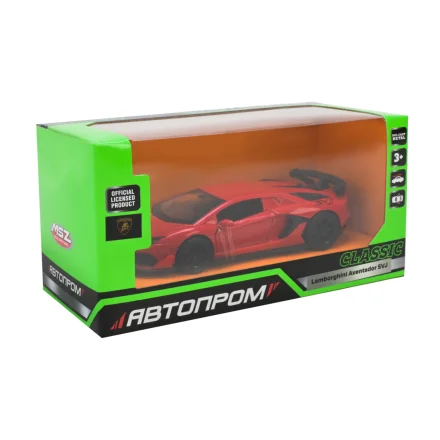 Іграшка машина металева Lamborghini Aventador SVJ63 відкриваються двері Автопром