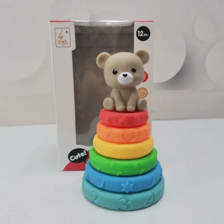 Игрушка пирамидка Медвеженок круглые кольца