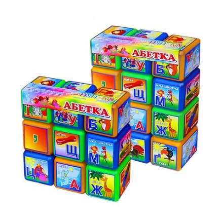 Дитячі кубики Абетка 12шт Mtoys в пакеті
