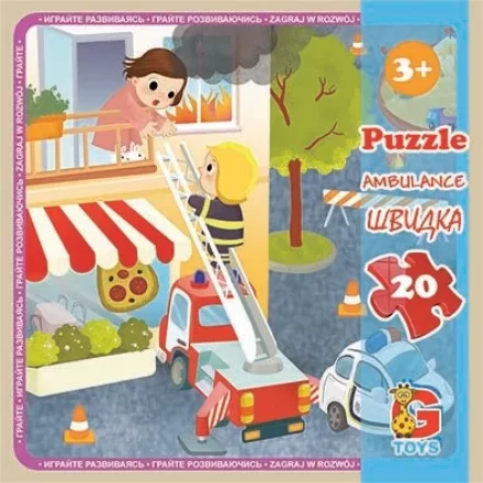 Пазли 20 елементів Транспорт + постер G Toys
