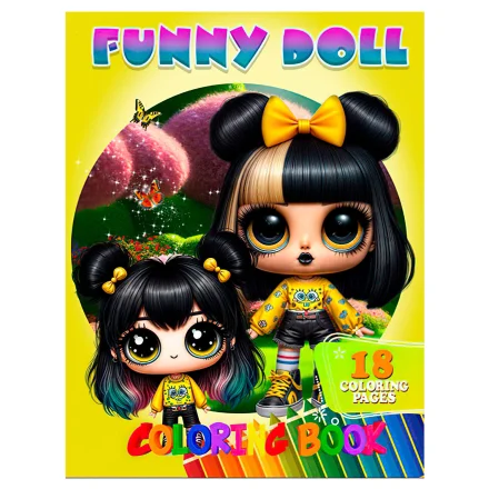 Розмальовка 18 кольорових малюнків Funny Doll Jumbi