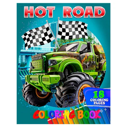 Розмальовка 18 кольорових малюнків Hot Road Jumbi