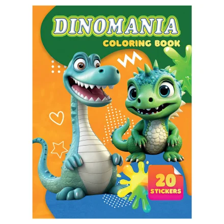 Розмальовка 20 наліпок А4 Dinomania Jumbi